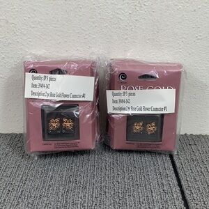 12 Cousin Rose Gold Elegance Rose Gold Plated Flower Connector Jewelry Pendants